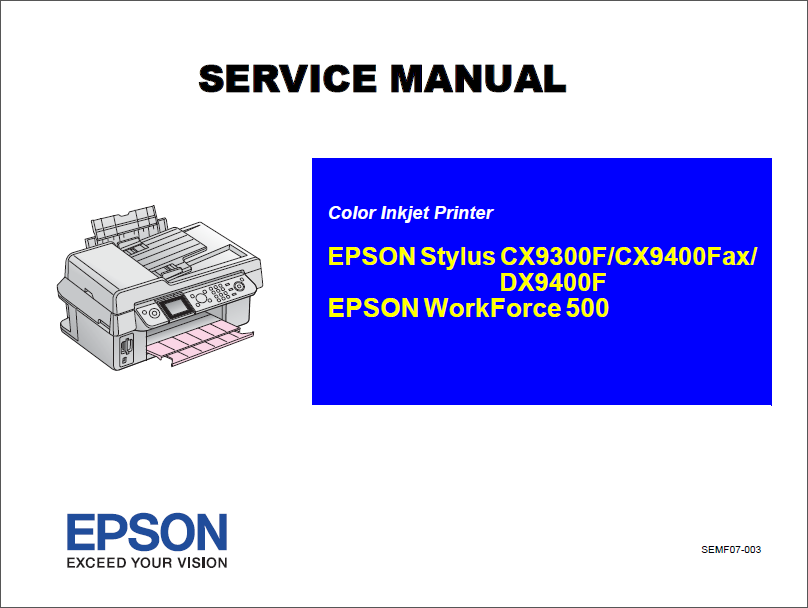 Epson Stylus Workforce500 CX9300F CX9400Fax DX9400F Service Manual-1